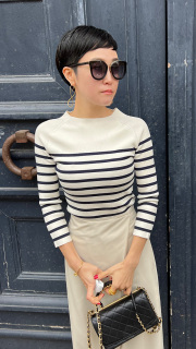 くるみボタン カラーボーダーニット｜JENNE(ジェンヌ)公式通販：パリ