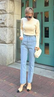 【美品】JENNE ジェンヌ ウォッシュデニムパンツ カットオフ Lサイズ 美品】JENNE ジェンヌ ウォッシュデニムパンツ カットオフ L