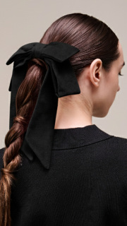 日本製別珍リボンヘアーゴム