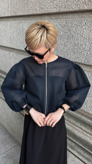 シアー立体ブルゾン（日本生地）