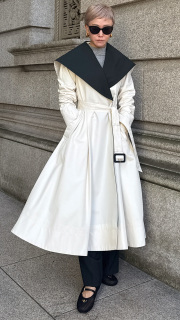 【先行予約】２wayバイカラーフレアトレンチ（花粉防止・撥水）【発送予定：2月下旬～3月上旬】