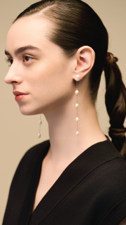 淡水パールロングピアス【お客様都合のご返品不可】