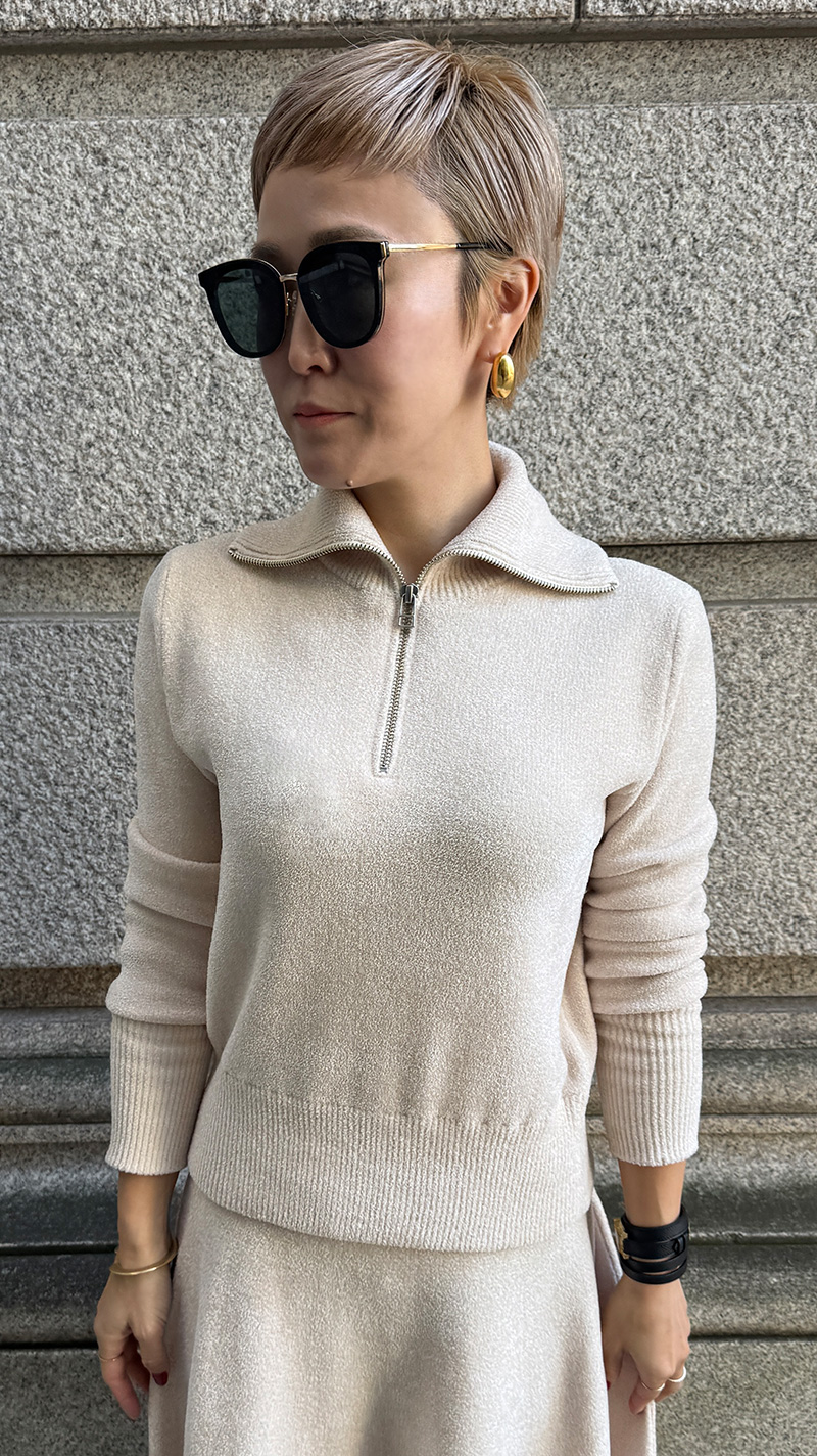 【再予約】もちふわとろけるZIPニット【発送予定：2月中旬】