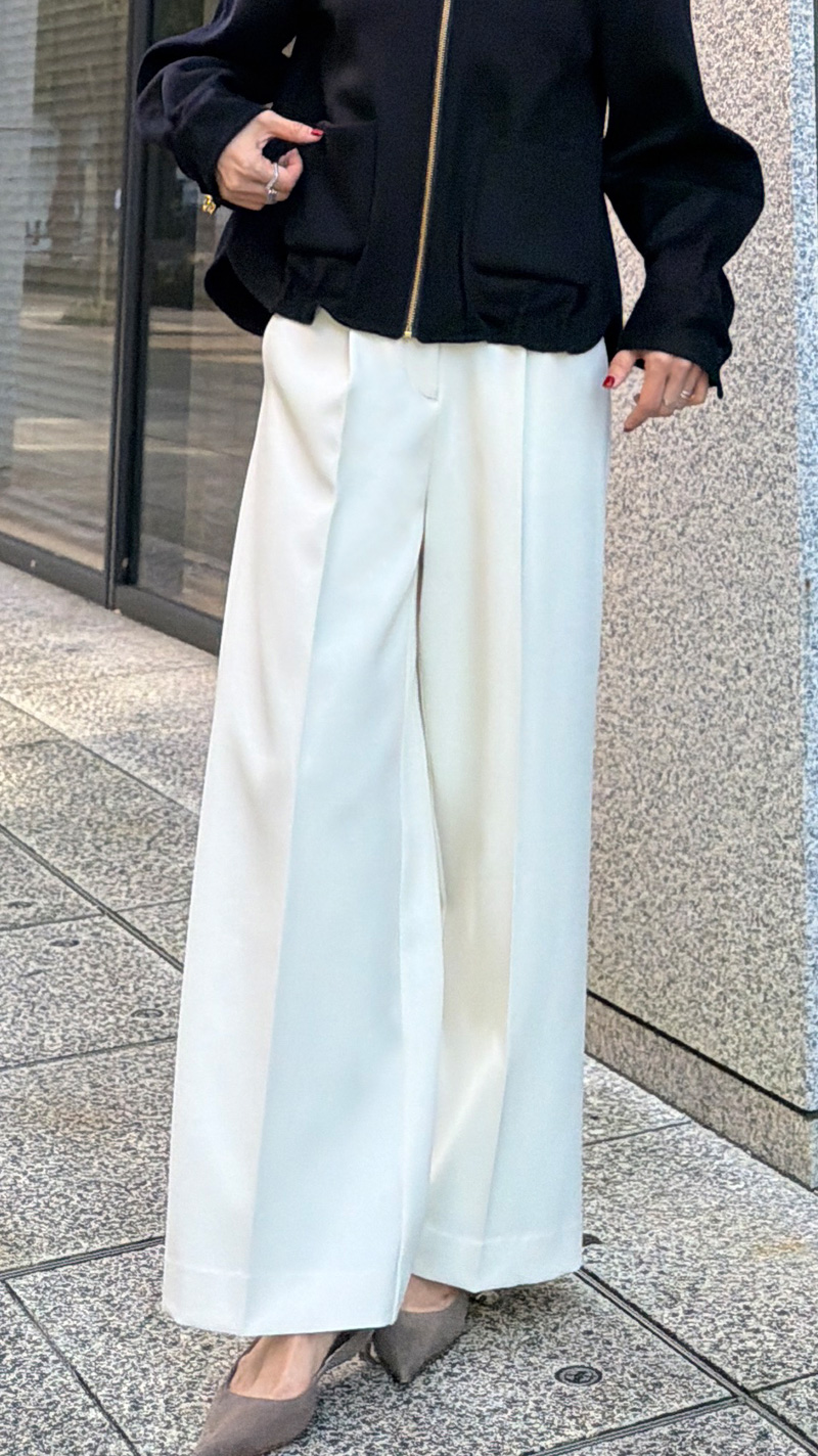 匠仕立て美脚ワイドパンツ＜日本縫製＞