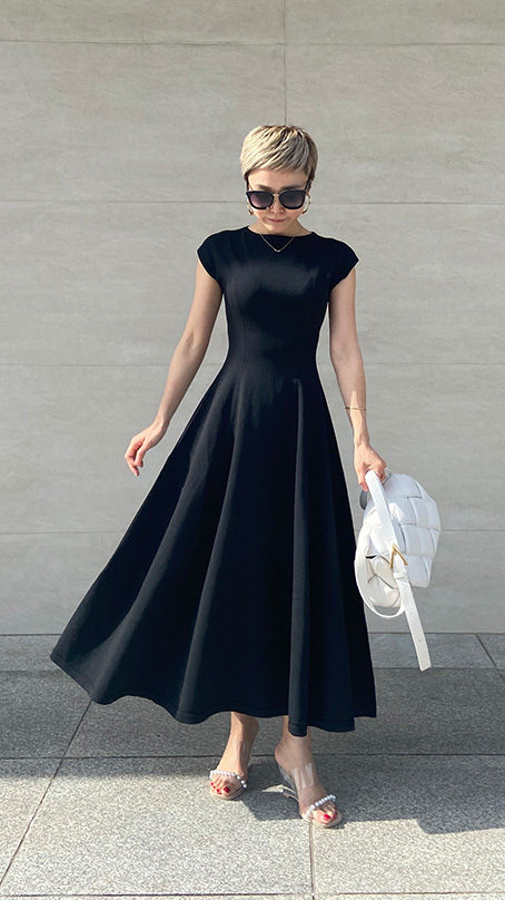 フレンチスリーブ フレアニットワンピース Jenne ジェンヌ 公式通販 美しく見せてくれるお洋服ブランド