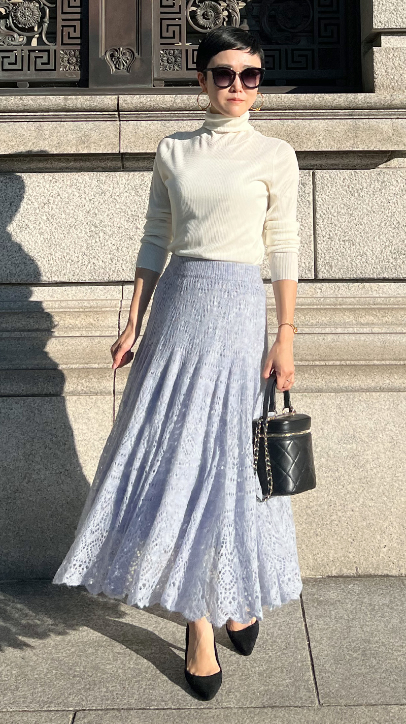 ニットレース フレアスカート｜JENNE(ジェンヌ)公式通販：パリジェンヌ  