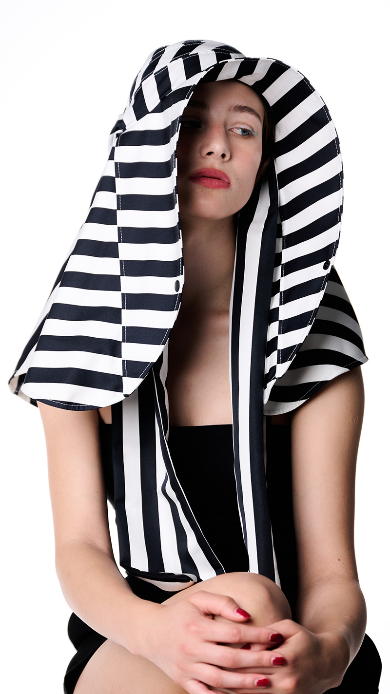 【再予約】変形ビッグ広つば帽子柄タイプ（UVカット）【発送予定：5月上旬～中旬】