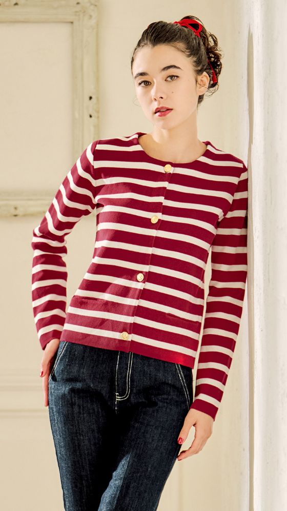 フレンチシックボーダーニットジャケット｜JENNE(ジェンヌ)公式  