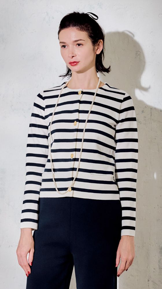 フレンチシックボーダーニットジャケット｜JENNE(ジェンヌ)公式  