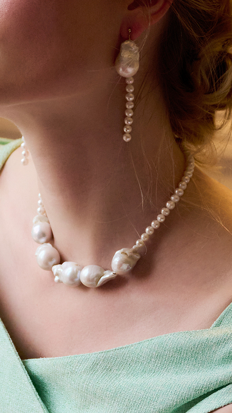 日本製淡水パールbelleリッチネックレス