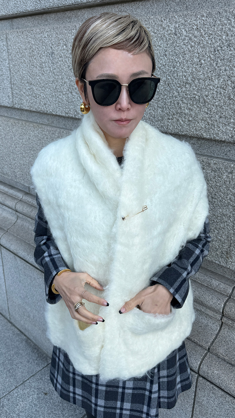 綿あめニットマフラー