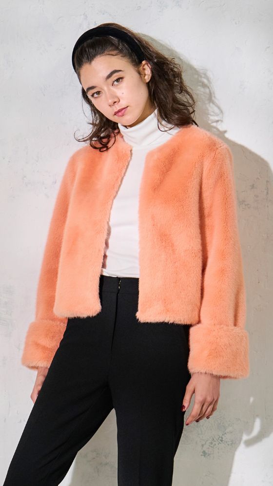 ウティ 23aw チェック ノーカラー ジャケット グレー系 かおり サイズ2 