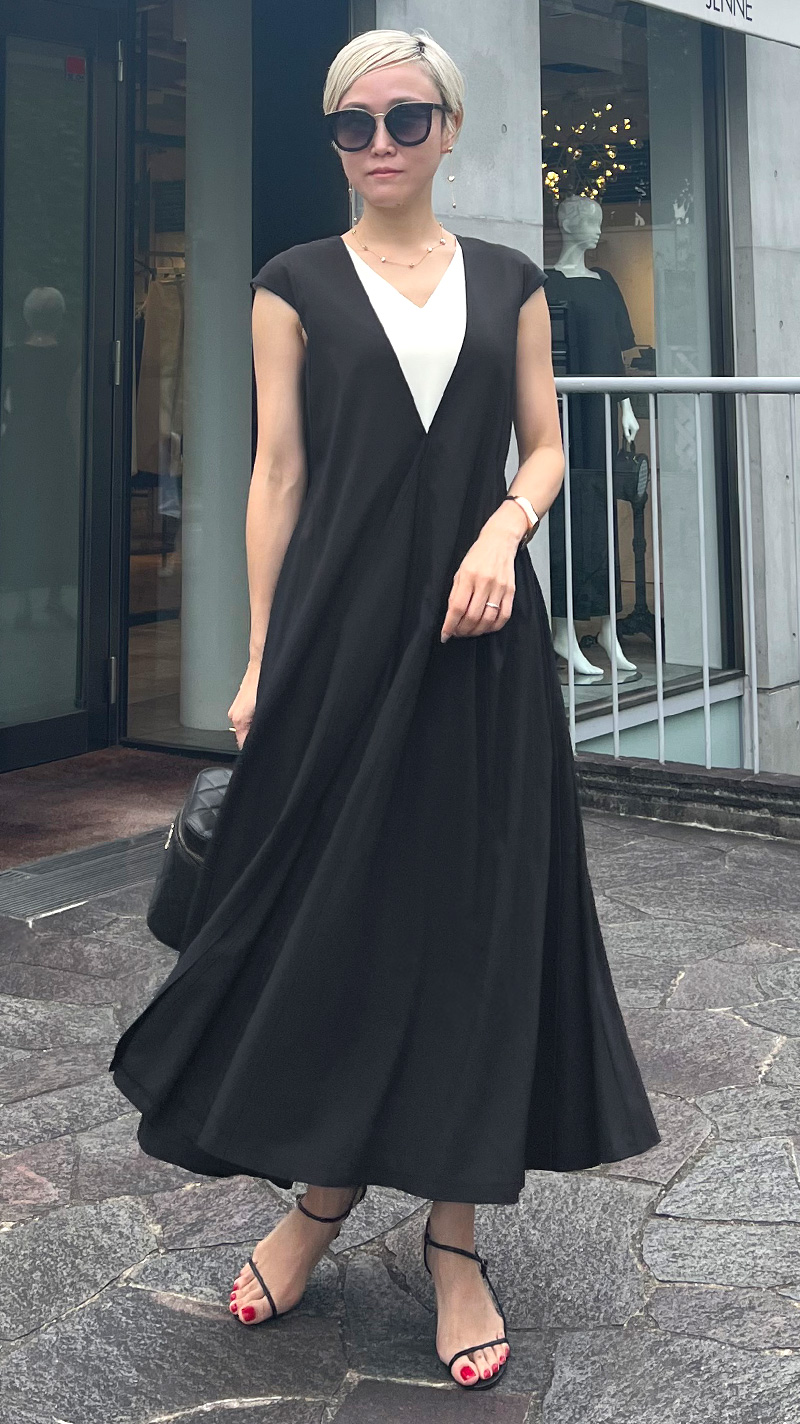 2WAYレイヤードフレアワンピース