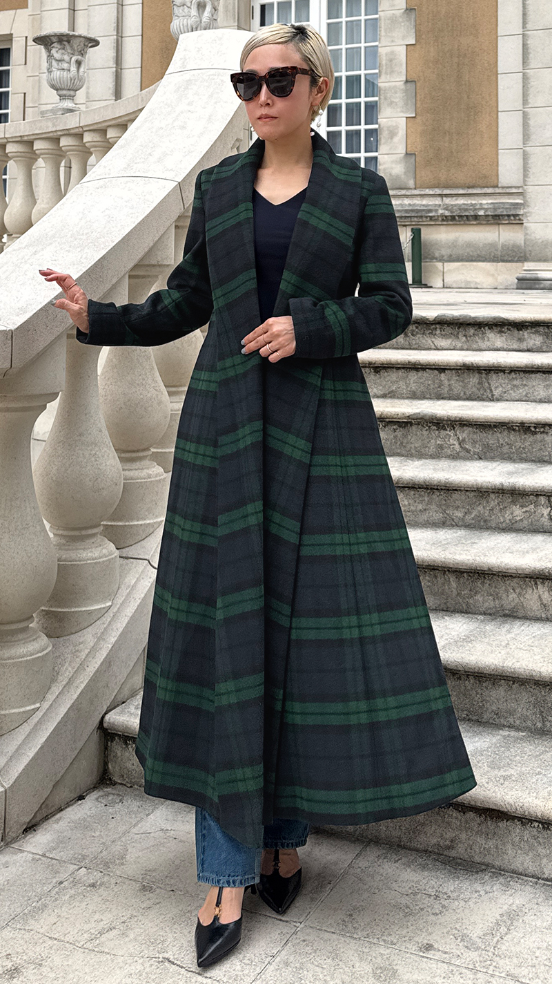 ウールブラックウォッチコート