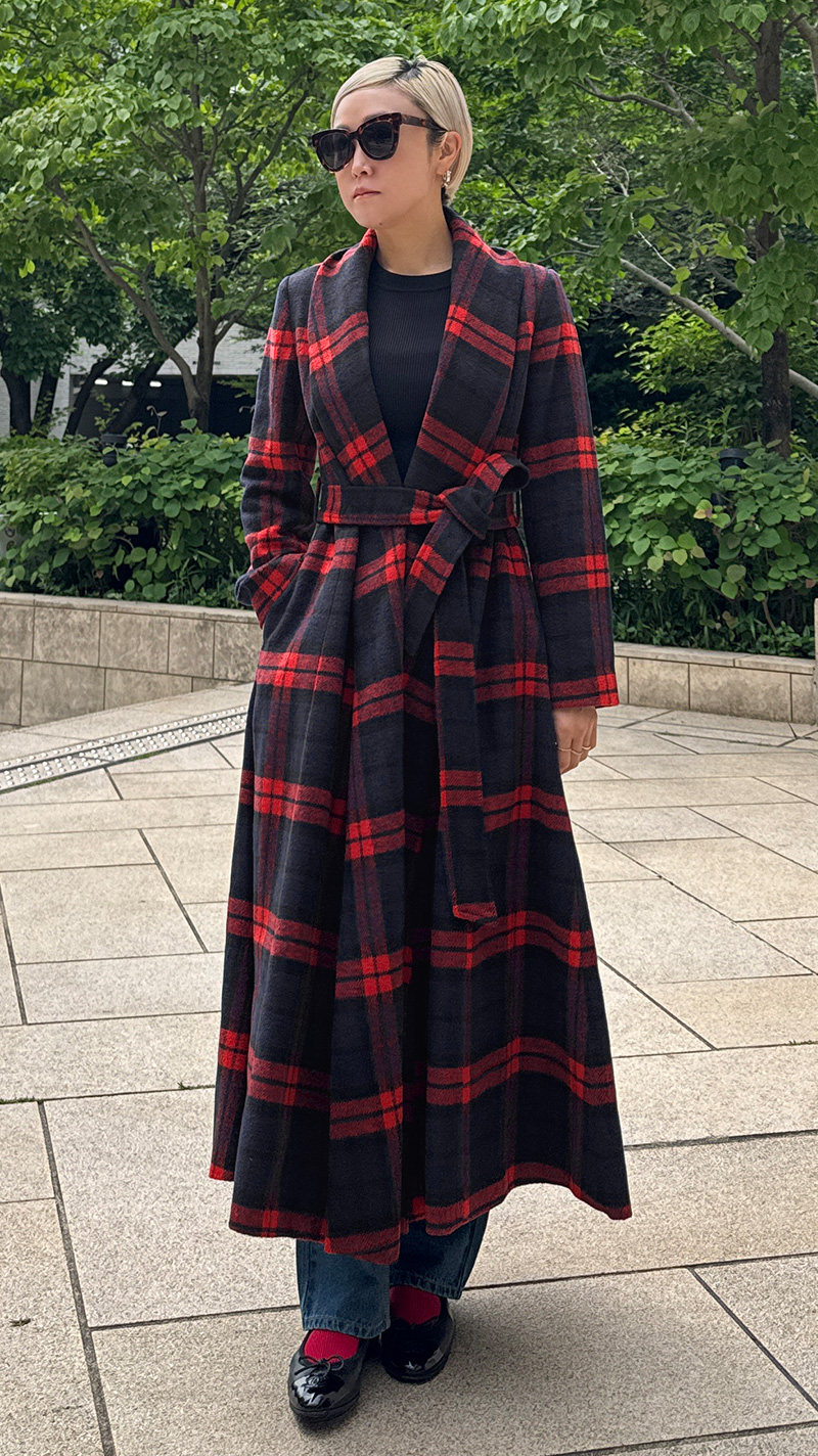 ウールブラックウォッチコート