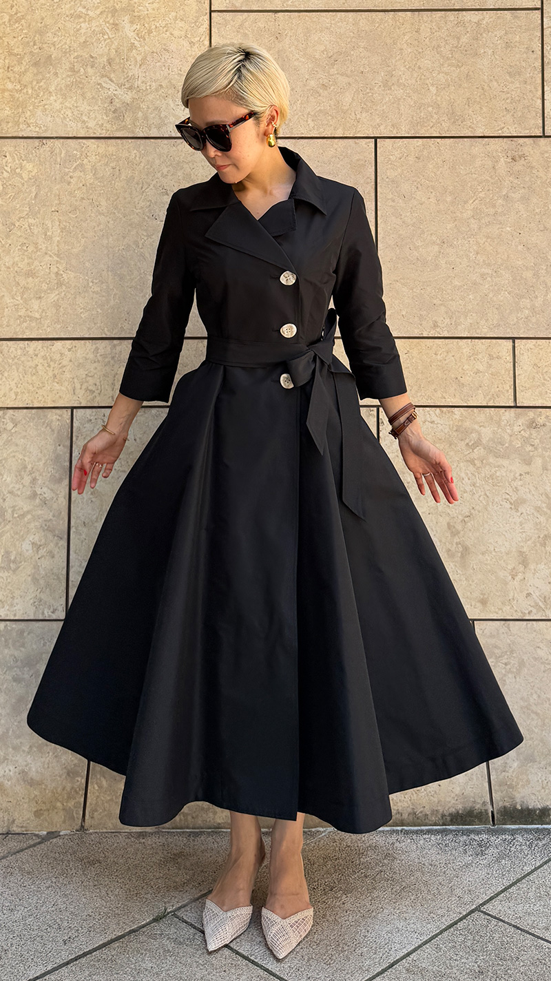 トレンチワンピースコート(撥水機能生地)