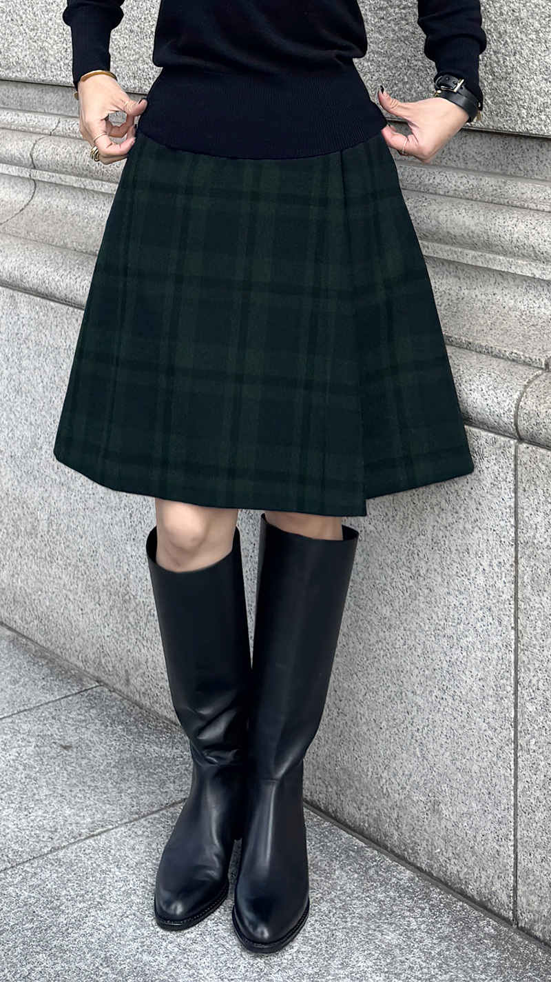 Aラインチェックスカート