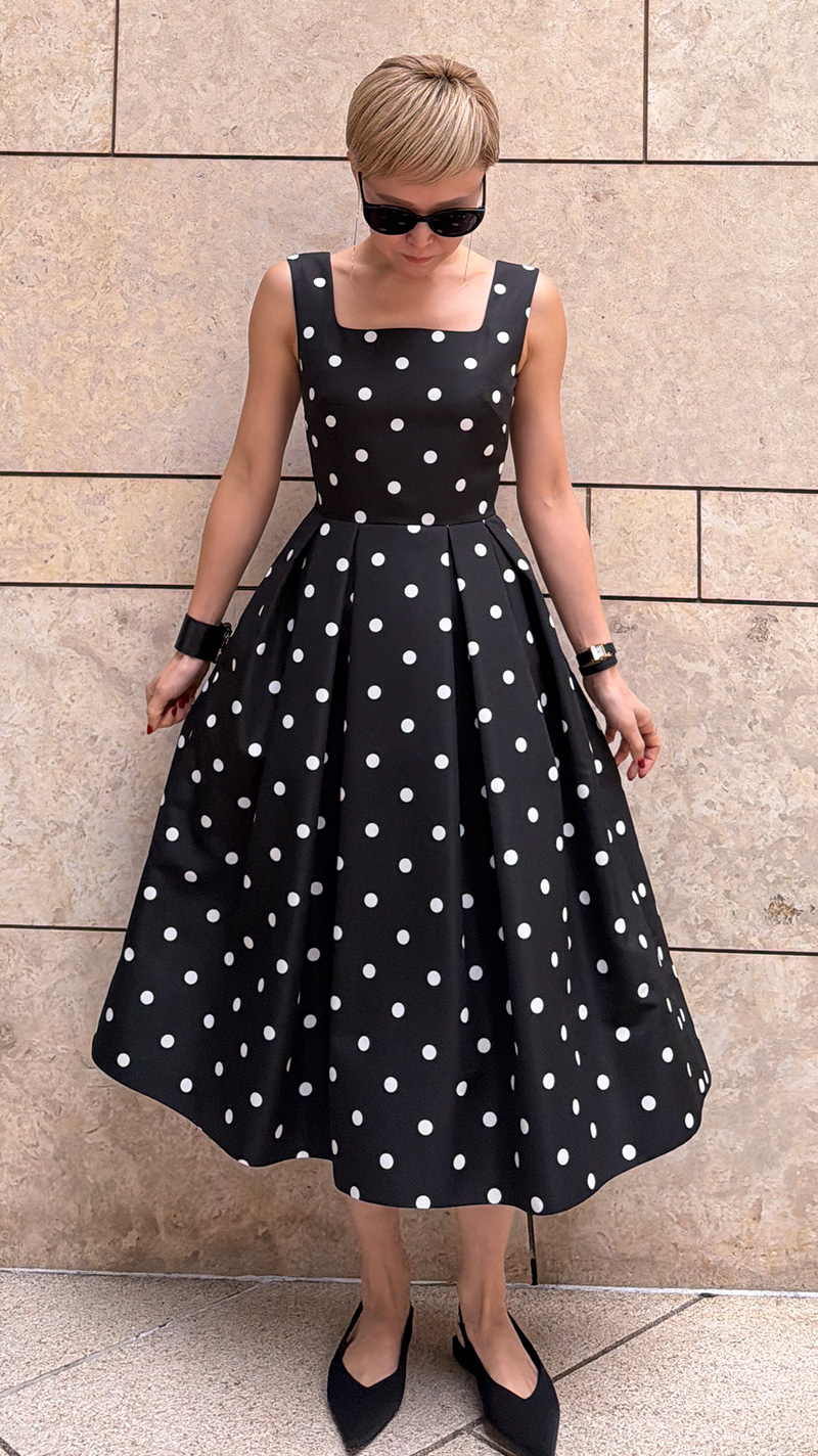 ボリュームドットワンピース（日本生地）