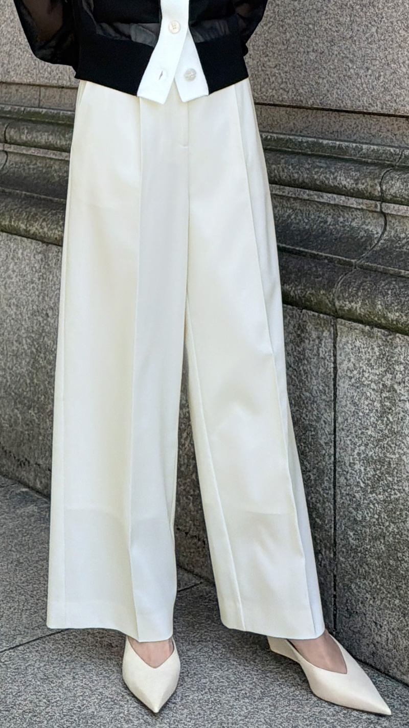 クール素材美脚ワイドパンツ(接触冷感・防シワ・UV)