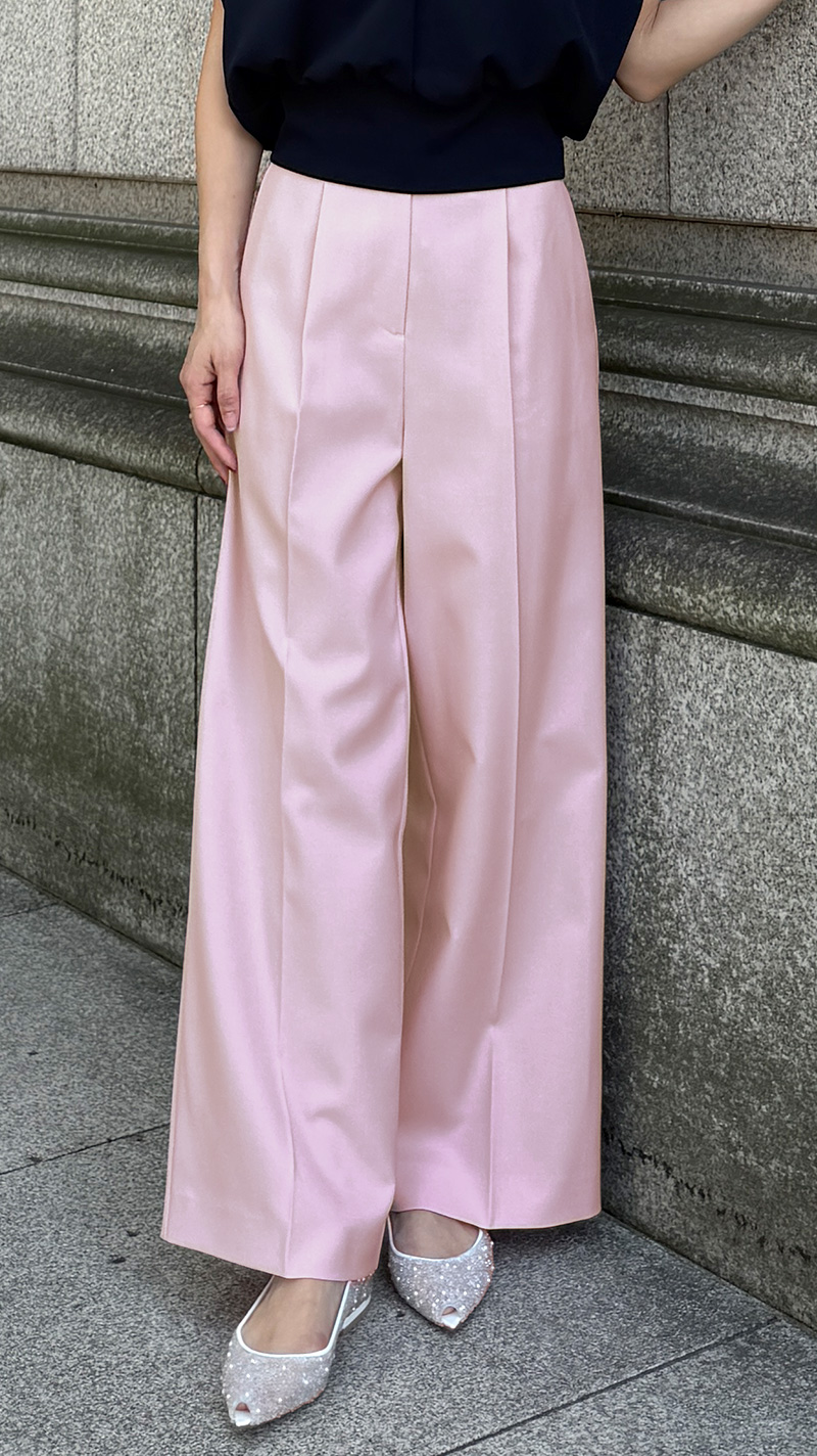 クール素材美脚ワイドパンツ(接触冷感・防シワ・UV)