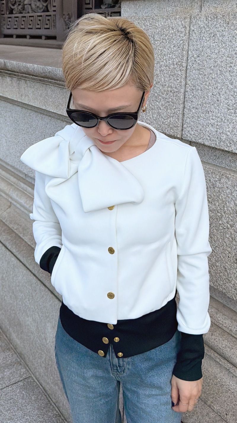 日本製おりがみリボンブルゾン（紫外線９９．９％カット）