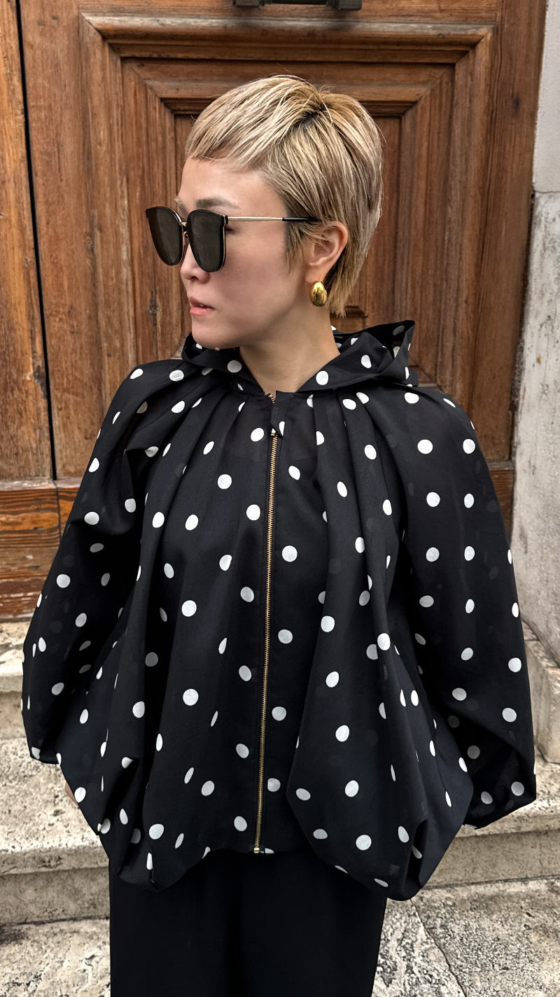 シアードットボリュームブルゾン（北陸生産生地）・ブラック