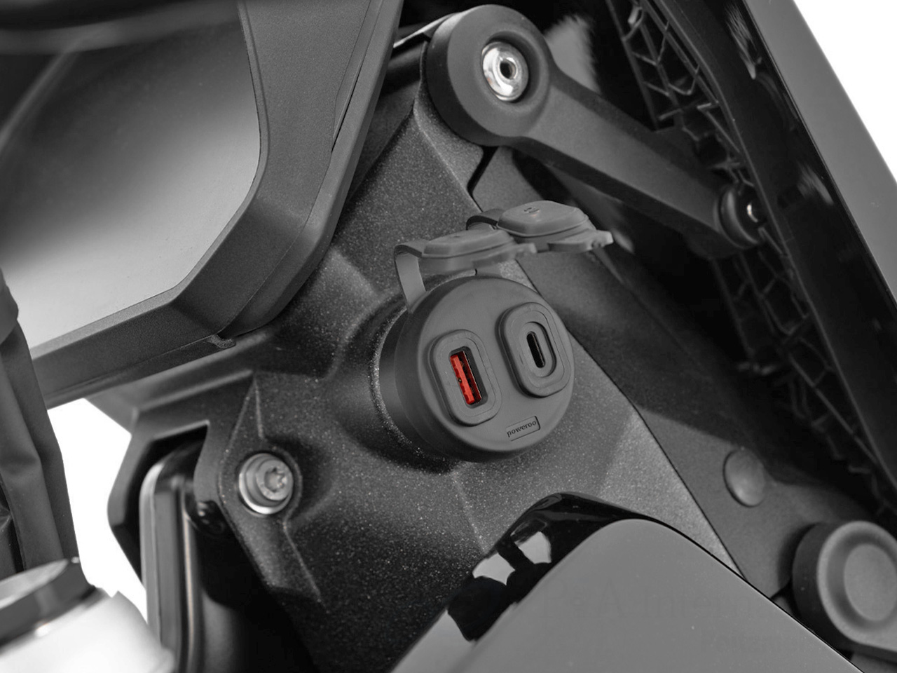 Wunderlich USB デュアルソケット USB電源 TypeA&C (純正ヘラーソケット移設キット付属) R1300GS Adventure