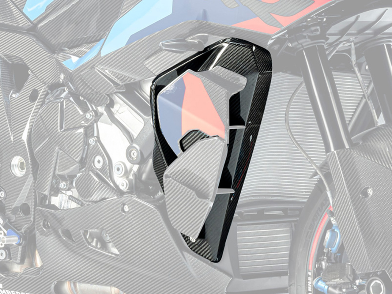 ワンダーリッヒ カーボン ラジエーターフェアリング & ウイングレットマウント BMW M1000XR
