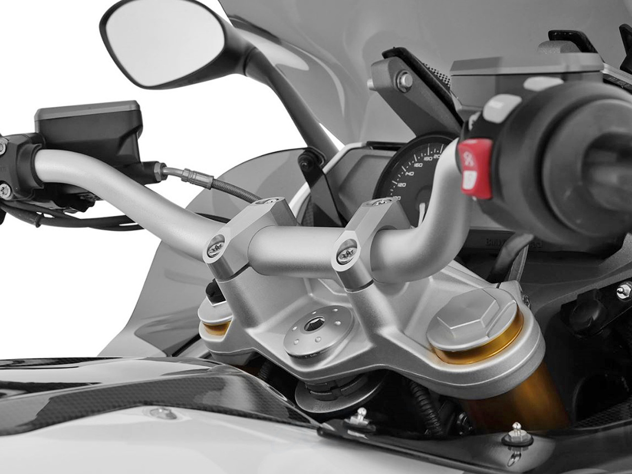 ワンダーリッヒ 中空アルミ製ハンドルバー (スイッチボックス用穴開け加工済) BMW