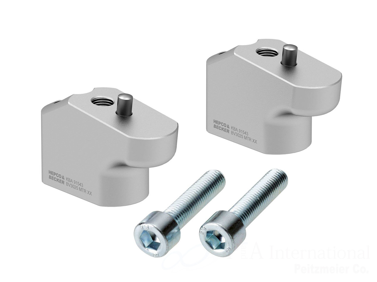 ヘプコ＆ベッカー ハンドルバー セットバックライザー 30mmアップ / 25mmセットバック シルバー 4245-7613-0009