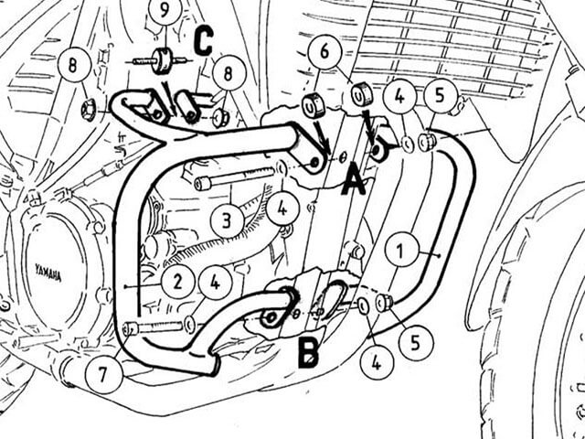 ヘプコ＆ベッカー 正規品 エンジンガード YAMAHA XT660 R / X