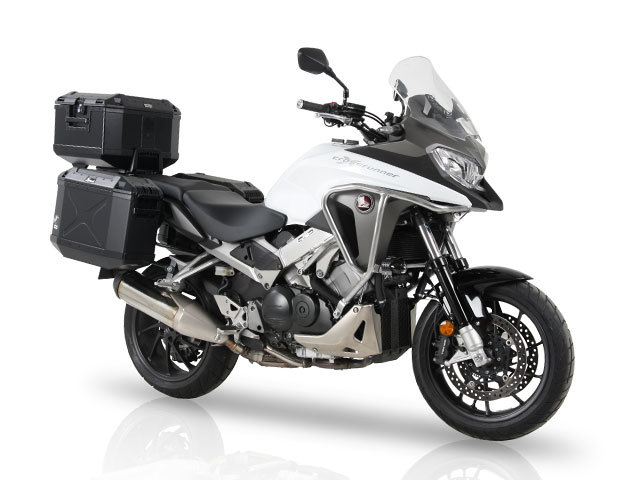 HONDA VFR800X |カスタムパーツ|バイクパーツ専門店 モトパーツ(MOTO PARTS) VFR800F(RC79) VFR800X(RC80)用 純正オプションサイドバニアケース装着時用アルミサイレンサーステー TSR(