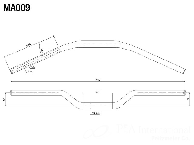 rizoma / リゾマ 汎用テーパーハンドルバー MA009x 22-29 mm