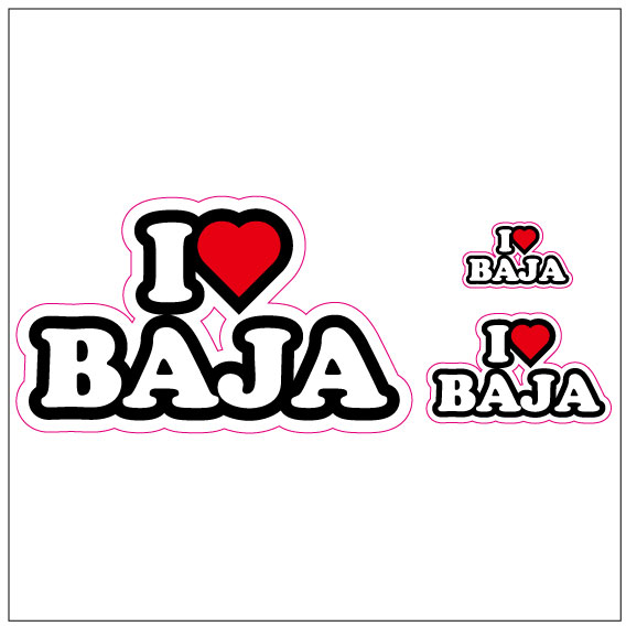 I LOVE　BAJA  ステッカー