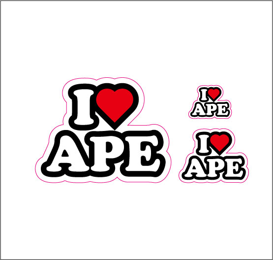 I LOVE　APE ステッカー