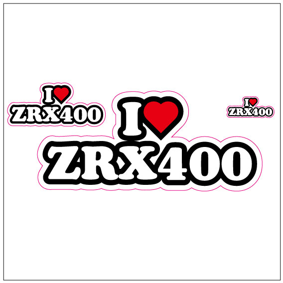 I LOVE　ZRX400 ステッカー