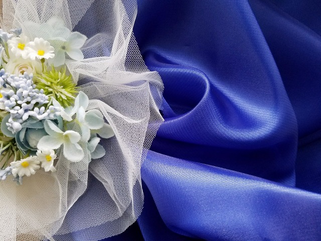 ドレス生地サテンオーガンジー