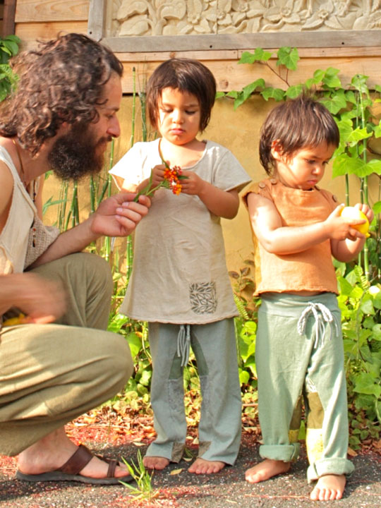 asana KIDS プリントパッチワークパンツ