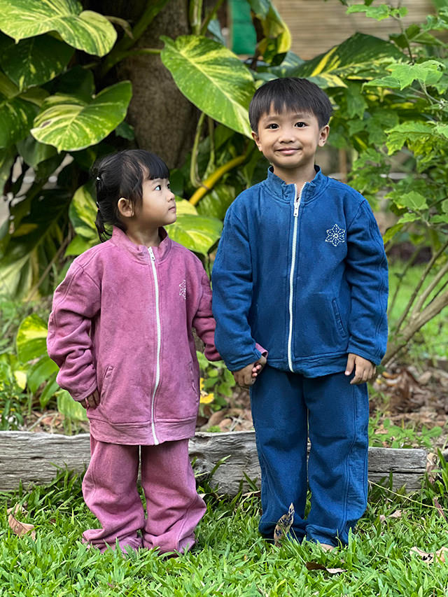 asana KIDS ヘンプコットン 厚手 ジャージ パンツ・草木染め