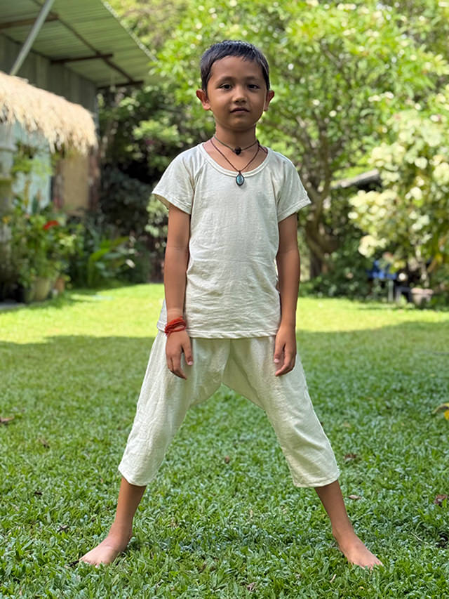 asana KIDS ヘンプコットン 厚手 NEW パンツ・きなり