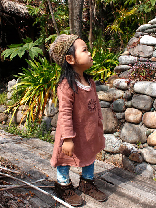 asana KIDS ヘンプコットン スパンデックス レギンス・草木染め