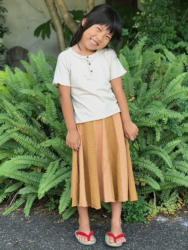 asana KIDS ロングパッチワークスカート