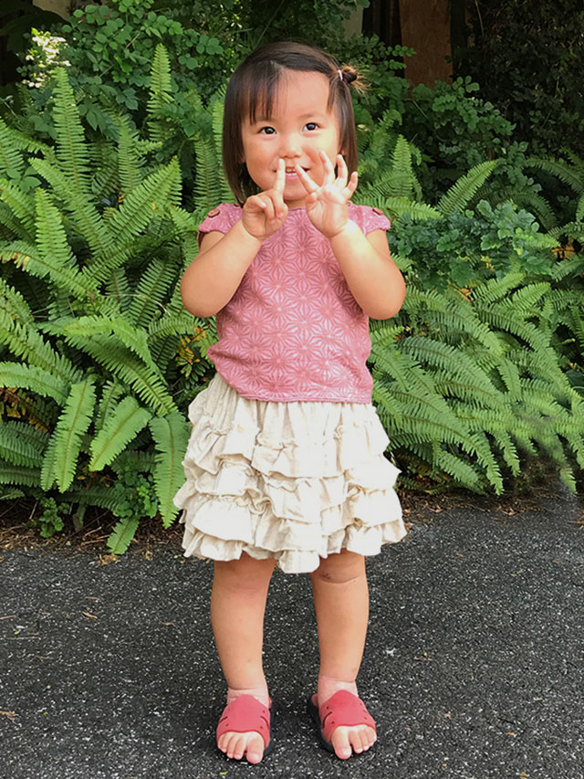 asana KIDS フリル スカート・きなり