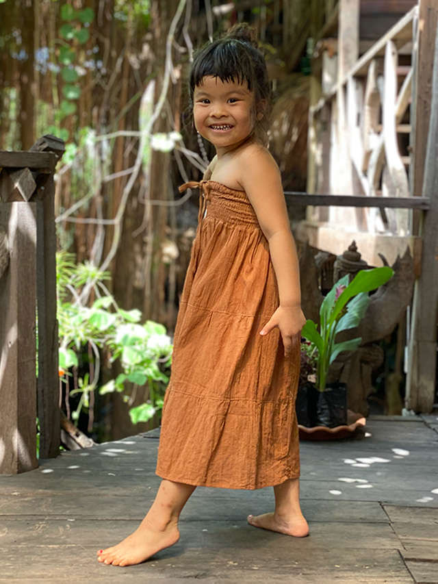 asana KIDS HEMP100% 薄手 2Way スカート・草木染め