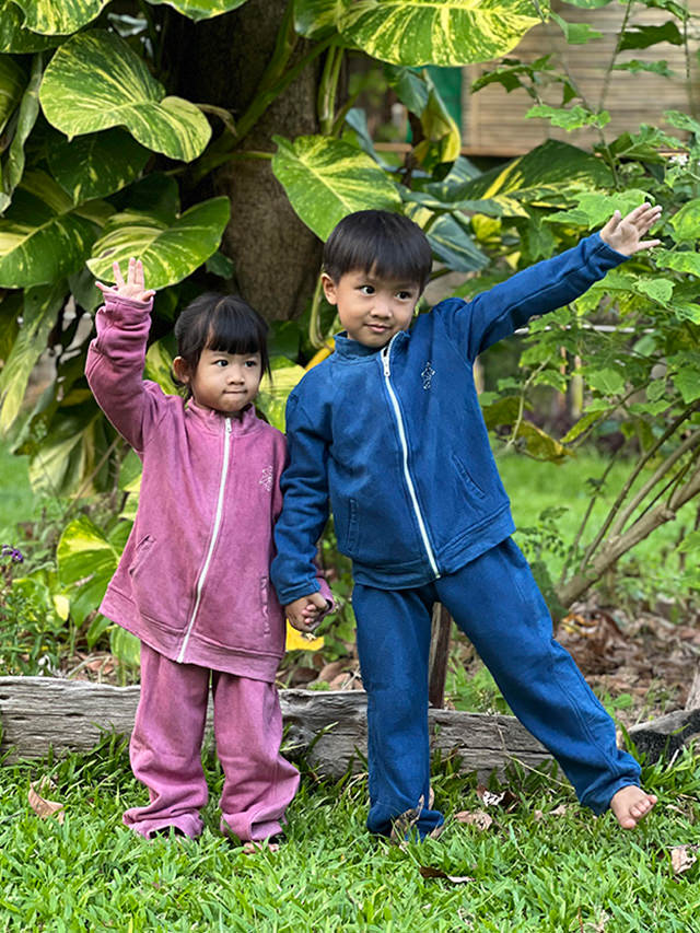 asana KIDS ヘンプコットン 厚手 ジャージ トップス・草木染め