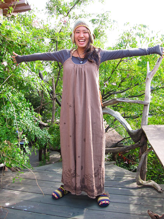 asana ヘンプコットン ロングキャミソール ワンピース／大調和