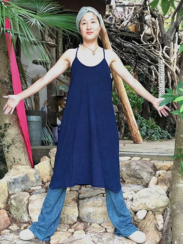 asana Aライン ワンピース・草木染め
