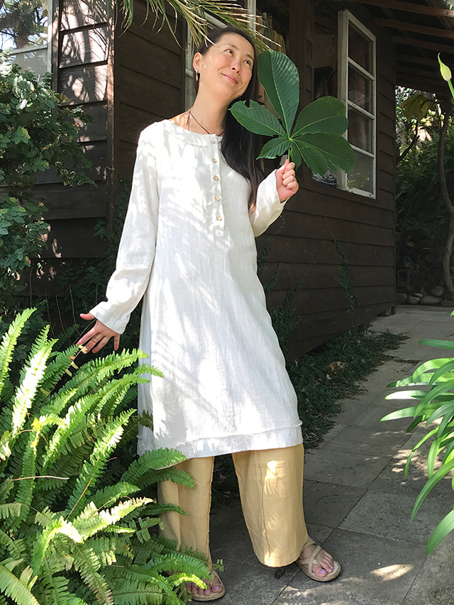 asana HEMP100% イージー ワンピース・きなり