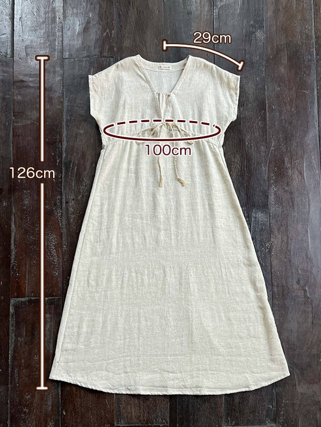 asana HEMP100% 縄文ワンピース・きなり