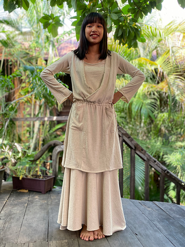 asana ヘンプシルク カシュクール チュニック・きなり